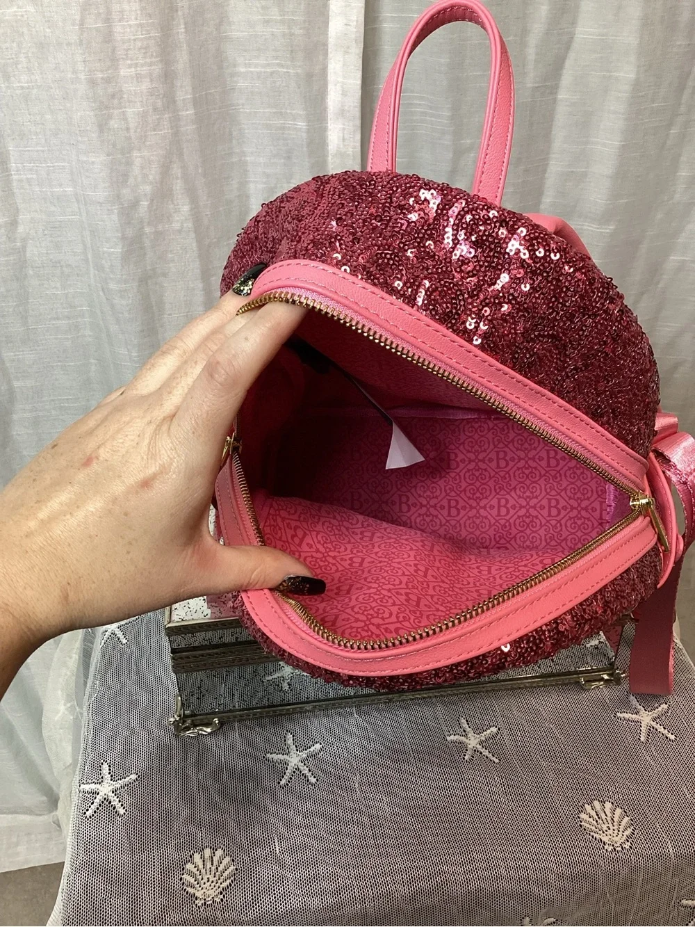 Loungefly X Biltmore Pink Sequin Mini Backpack
